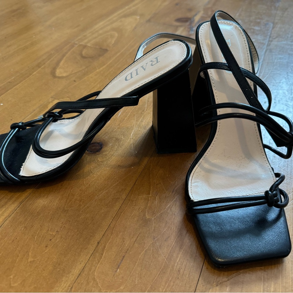 Black Strappy Women's Heels